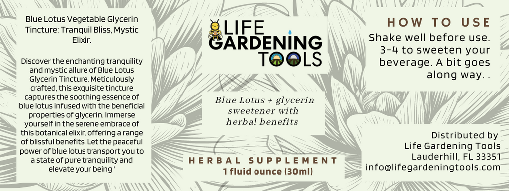 Egyptian Blue Lotus Tincture Lily Nymphaea Caerulea Vegetable Glycerin Based Vegan Alcohol Free