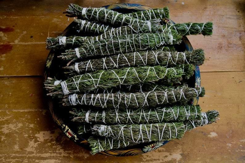Rosemary Smudge Stick - 9"L (Large) Cleansing and Protection - Life Gardening Tools LLC