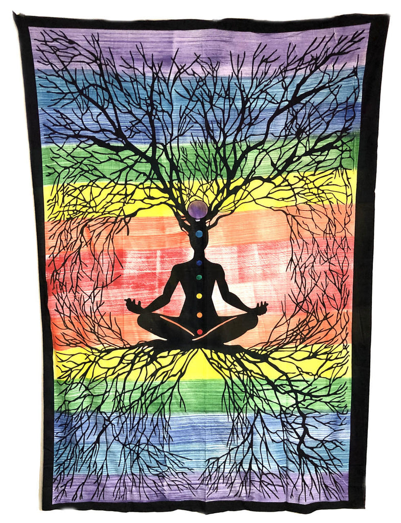 7 Chakra Roots (135 x 220 cm) Cotton Tapestry